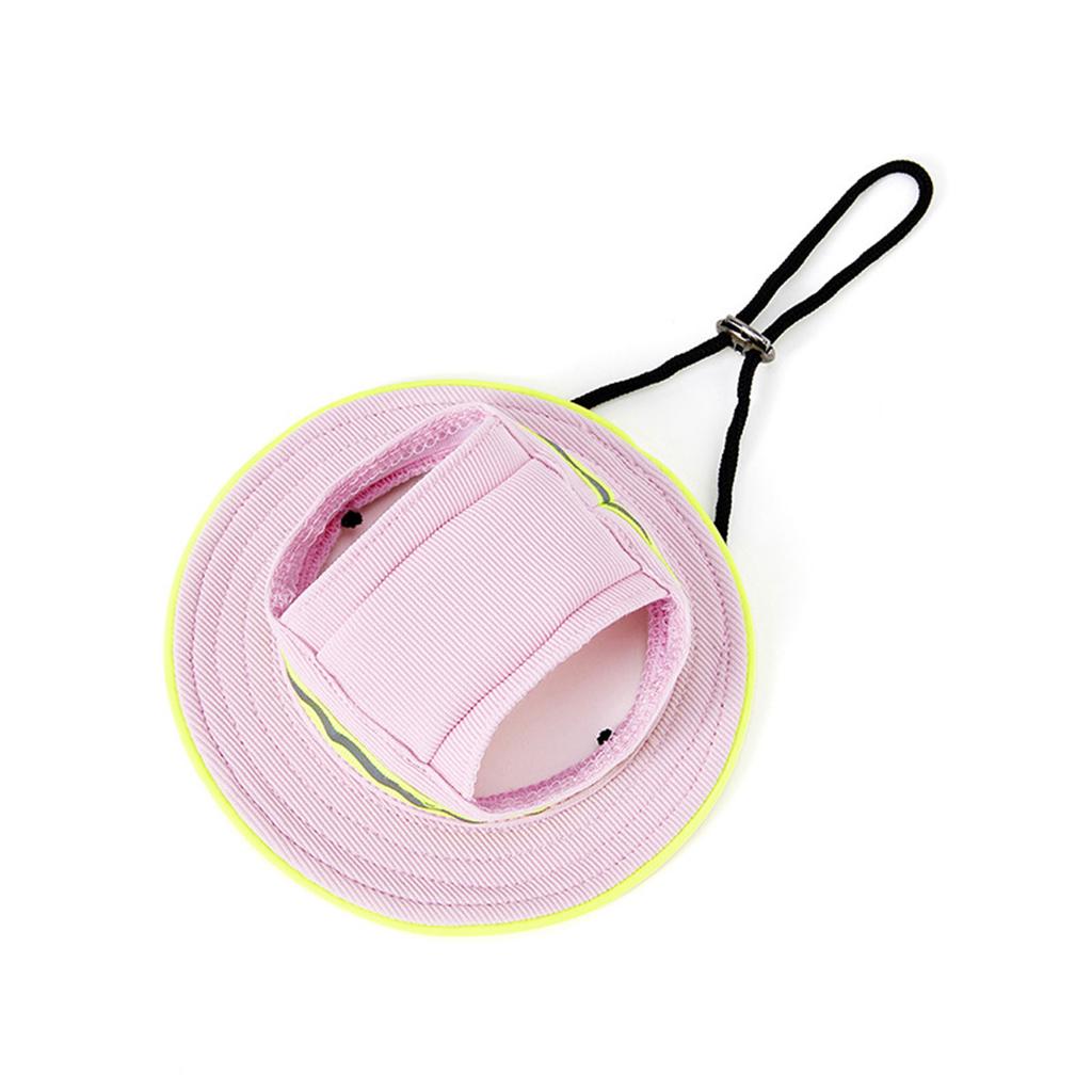 Reflective Pet Cap for Night Walk Safe Dog Hat with Adjustable Neck Strap Breathable Puppy Walking Hat Camping Gear