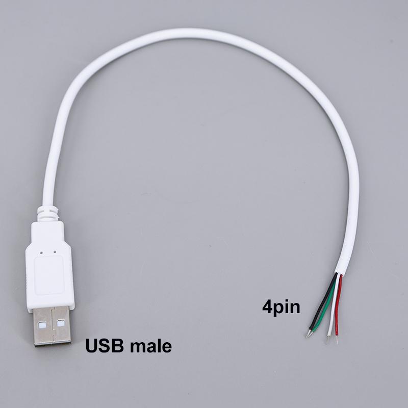 5V USB 2.0 Женский Мужской 4-контактный Проводной Кабель Питания Разъем Зарядки Удлинитель белый 0.3м 1м для компьютерных аксессуаров