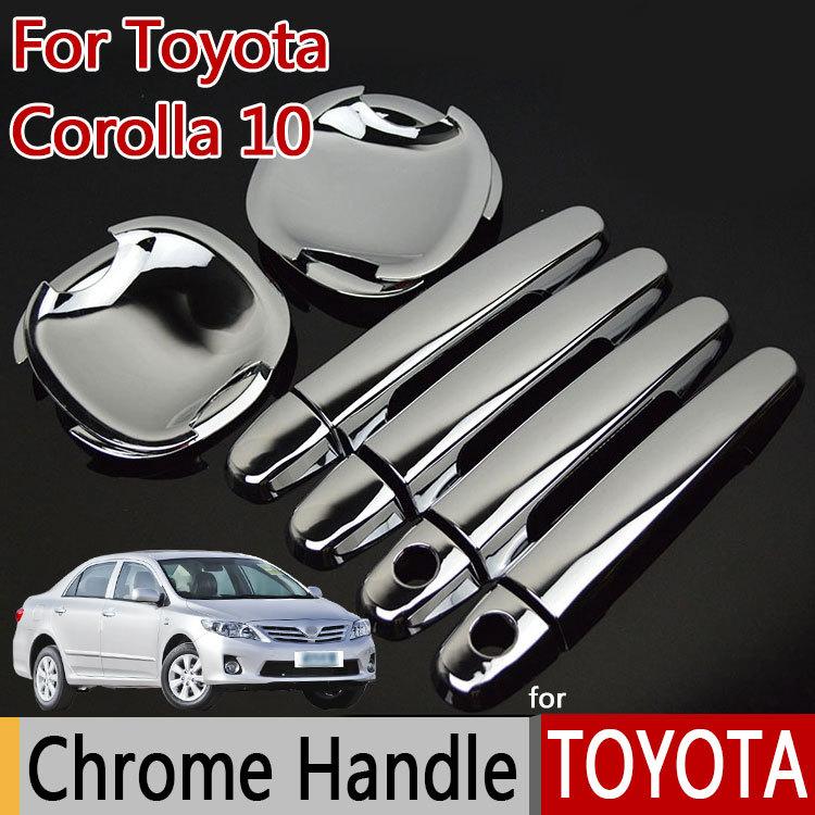 Для TOYOTA Corolla 10 E140 E150 (2006-2013 гг.) Роскошная хромированная ручка двери Автомобильные чехлы Аксессуары Автомобильные наклейки Автомобильный стайлинг