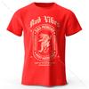 Мужская футболка Bad Vibes Letter Lovely Printed T-Shirt 100% Cotton Oversize Street Graphic Tees для мужчин и женщин, летние топы