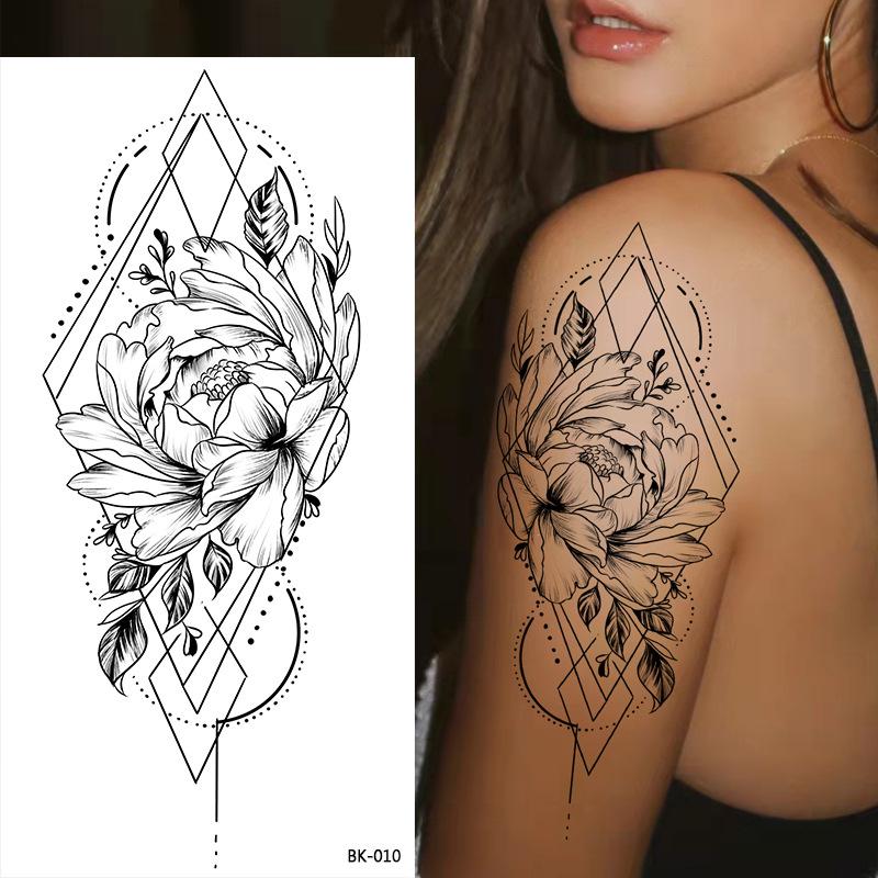 Dark Butterfly Sexy Waterproof Temporary Tattoo Sticker India Women Back Waist Flash Tatoo Girl Body Art Fake Tattoos Realistic