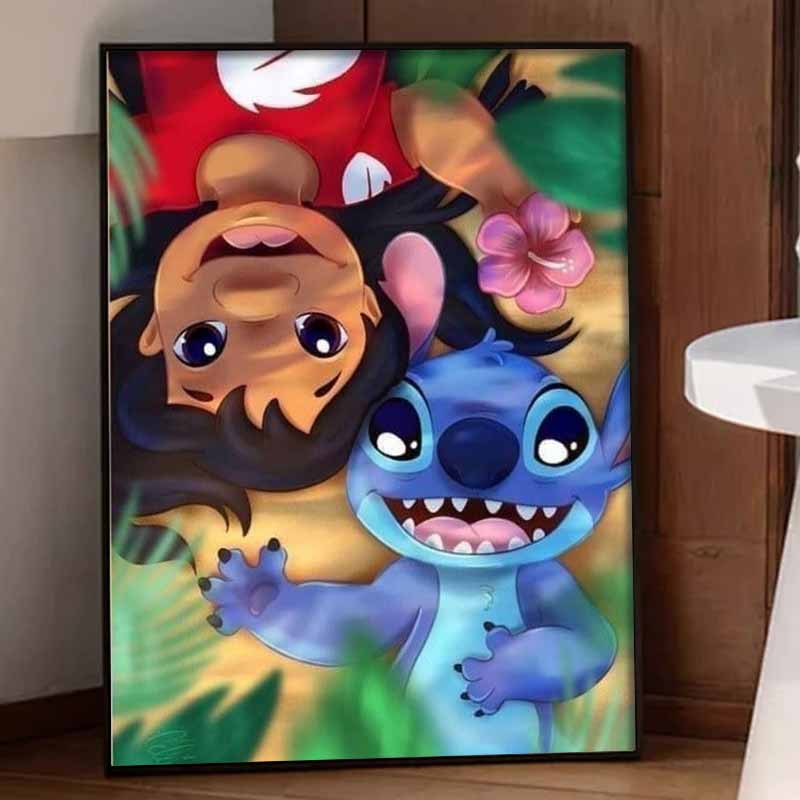 Disney Diamond Painting 5D DIY Stitch and Lilo Diamond Painting Art Diamond Painting Kit Adult/Beginner Gift Idea Home Decor