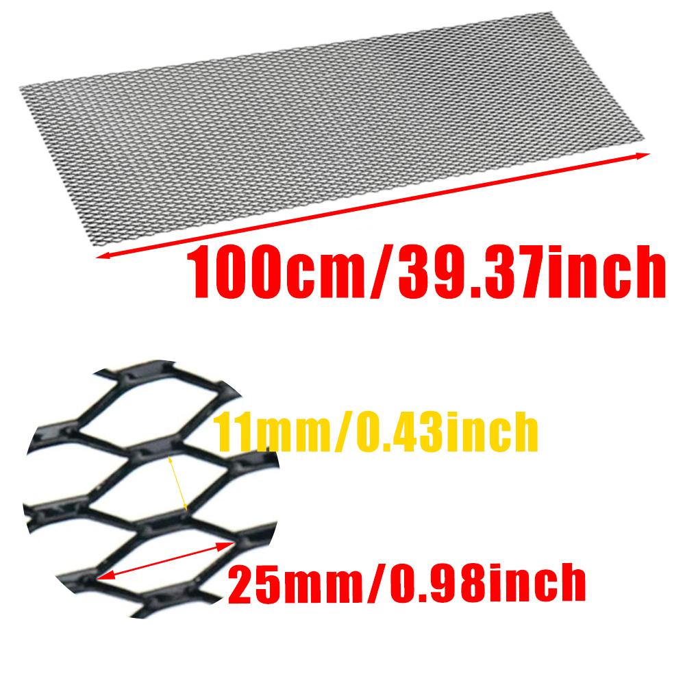 100 см x 33 см алюминиевый сплав решетка сетка рулон автомобильная решетка вставка бампер ромбическое отверстие черный автомобиль решетка лист