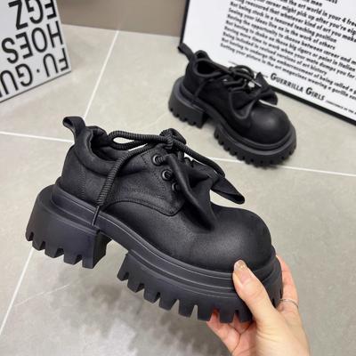 Модная осенняя обувь с круглым носком и узлом-бабочкой на шнуровке, новинка 2024 года, горячая распродажа, женская обувь однотонного цвета, износостойкая, женская обувь для отдыха на открытом воздухе