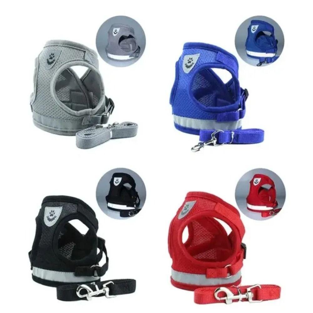 Mesh Pet Chest Strap Polyester Pet Vest Harness Easy Control Cat Dog Harness  Walking