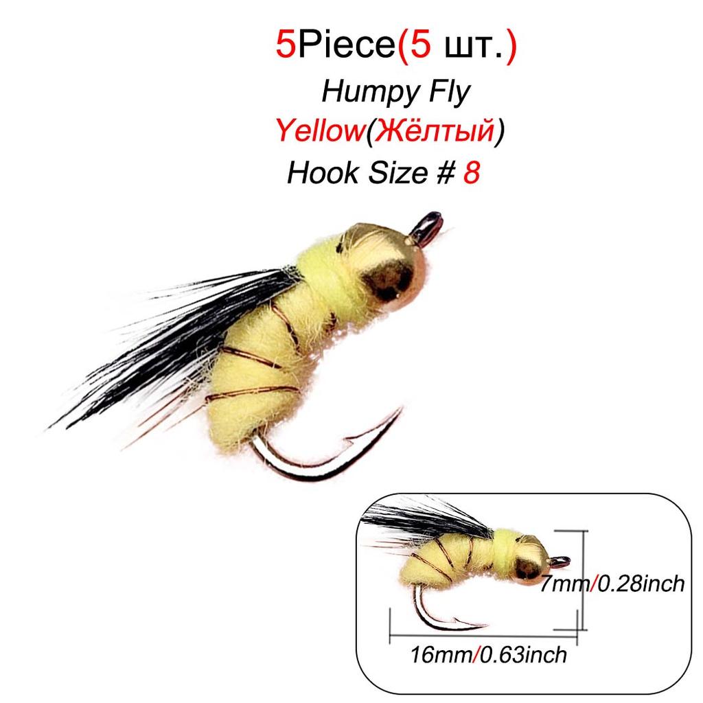 5/10/15/20/25 шт. рыболовная приманка #8 Humpy Fly Flies сухая насекомая приманка для ловли форели