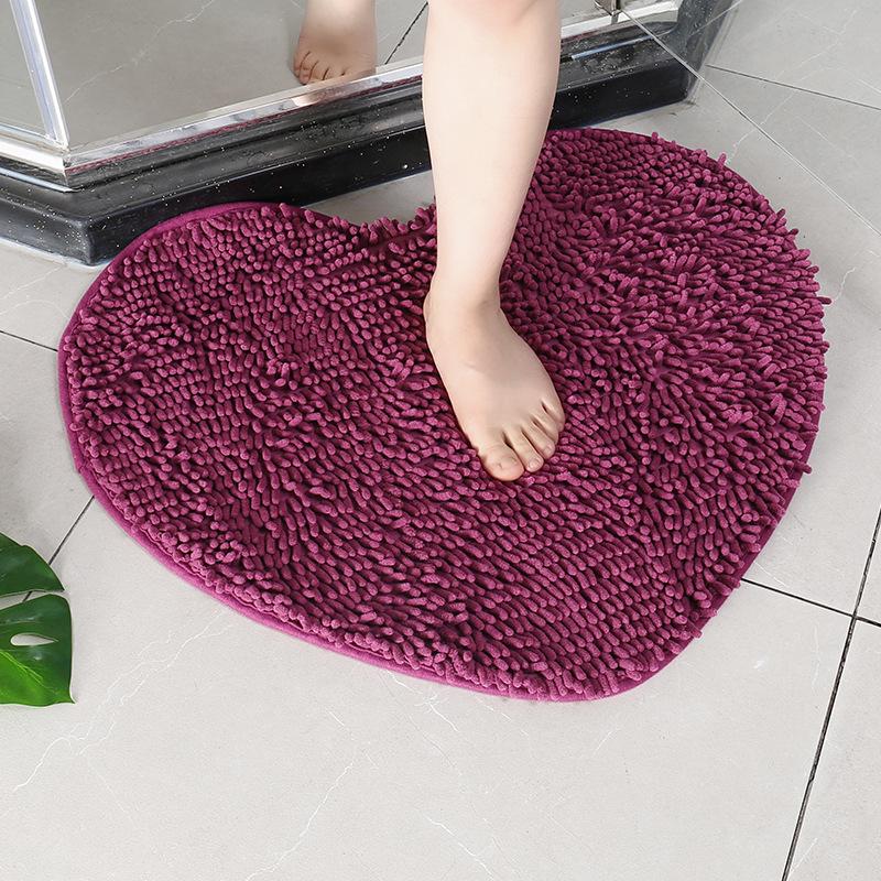 Heart-shaped Floor Mats 40x50cm Bathtub Absorbent Non-slip Mats Toilet Bathroom Wedding Carpet Household Products