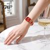 Sparkling Women Watch Ladies Bracelet Quartz Rhinestone Rectangular Dial Dress Faux Diamond Wristwatch for Elegant Jewelry Timepiece Eye-catching