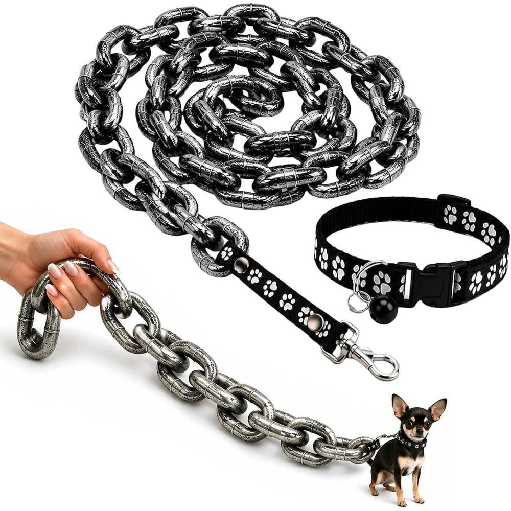 Lightweight Fake Chain Leash Funny Photo Prop Leash Novelty Dog Leash Prop  Puppy Walking