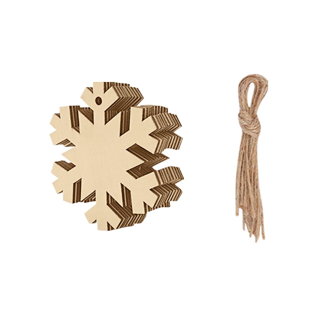 10 Pcs 5 Styles Wooden Slices Crafts DIY Christmas Tree Ornaments Decorations Xmas Hanging Craft For Holiday Home Party