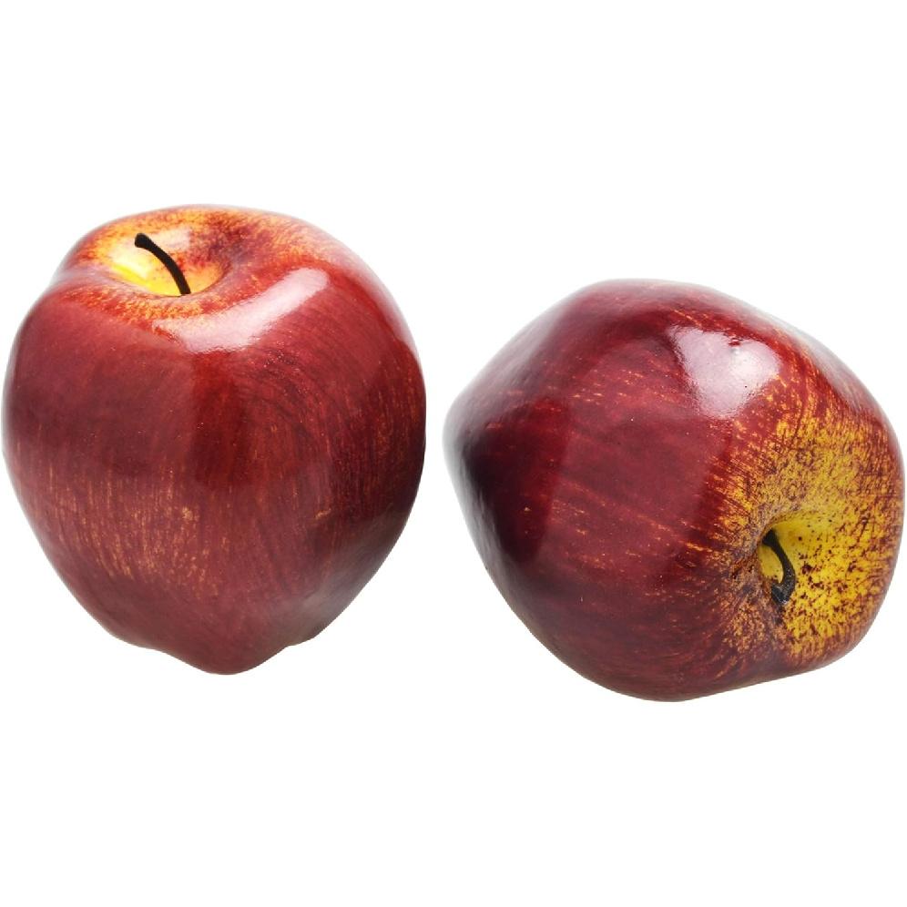 JEDFORE Fake Dark Red Apple Simulation Artificial Lifelike Plastic Red Delicious Apples Set Fake Fruit for Home House Kitchen Wedding Party