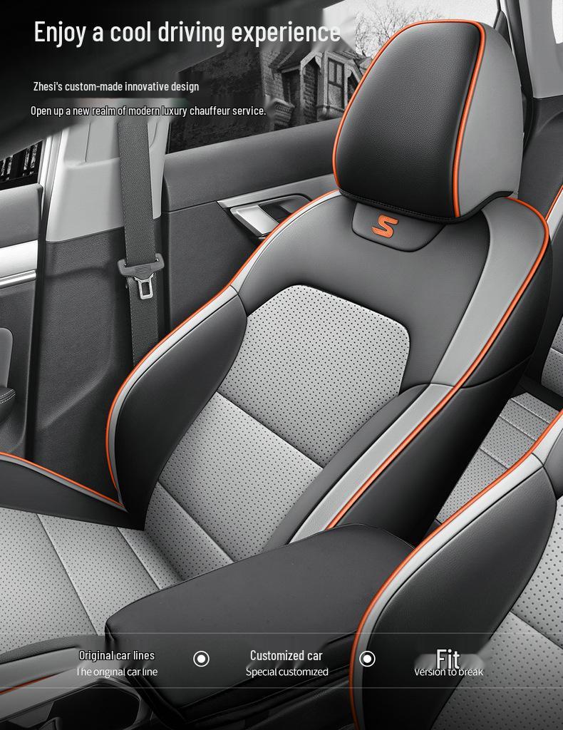 Bin Yue All-Season Leather Car Seat Cover, Full Surround, Universal Fit for Five Seats