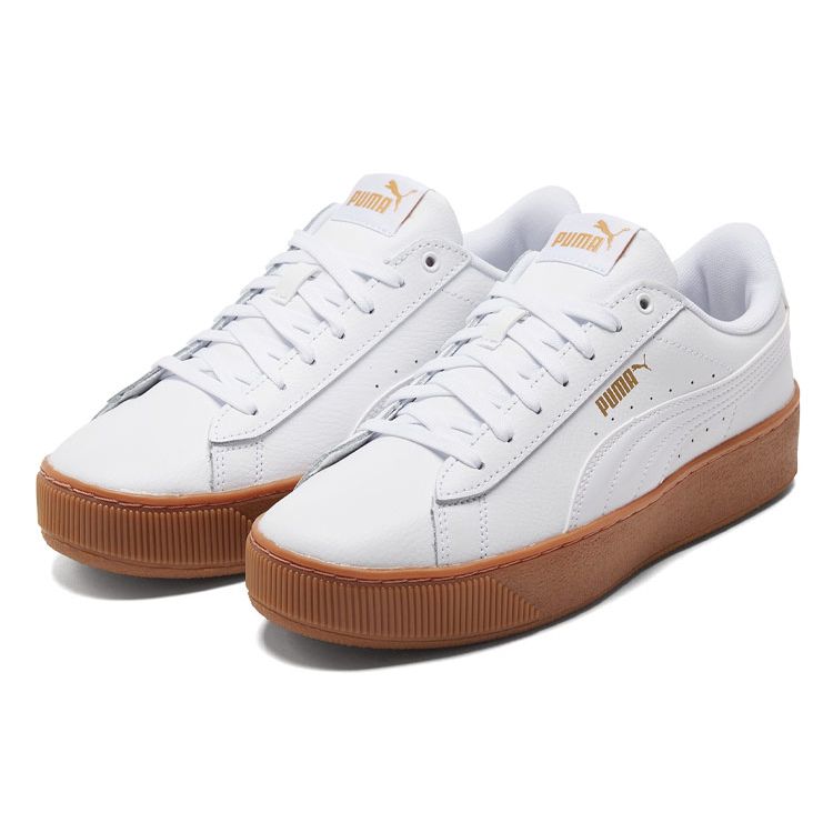 Puma Vikky Platform Anti-Friction Durable Lightweight Low-Top Sneakers Women Sneakers White 384643-03