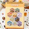 20sheets/bag Sticker Book 3D Town Scenery Flip Stickers Scrapbook Stationery DIY Handbook Decoration For Phone Case Notebook