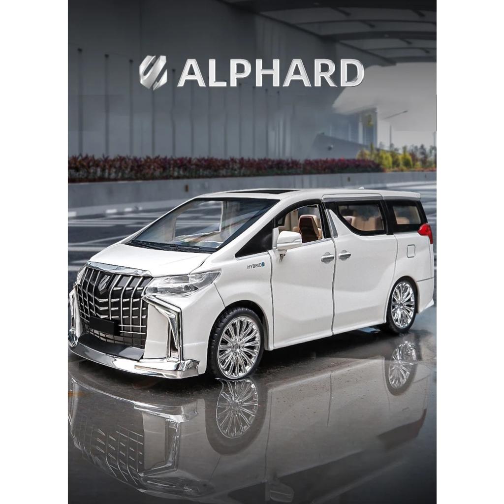 1/24 Toyota Alphard MPV Alloy Die Cast Toy Car Model Sound and Light Pull Back Children's Toy Collectibles Birthday Gift