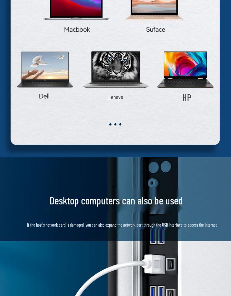 USB to RJ45 Gigabit Network Adapter, Type-C to Ethernet Cable Converter
