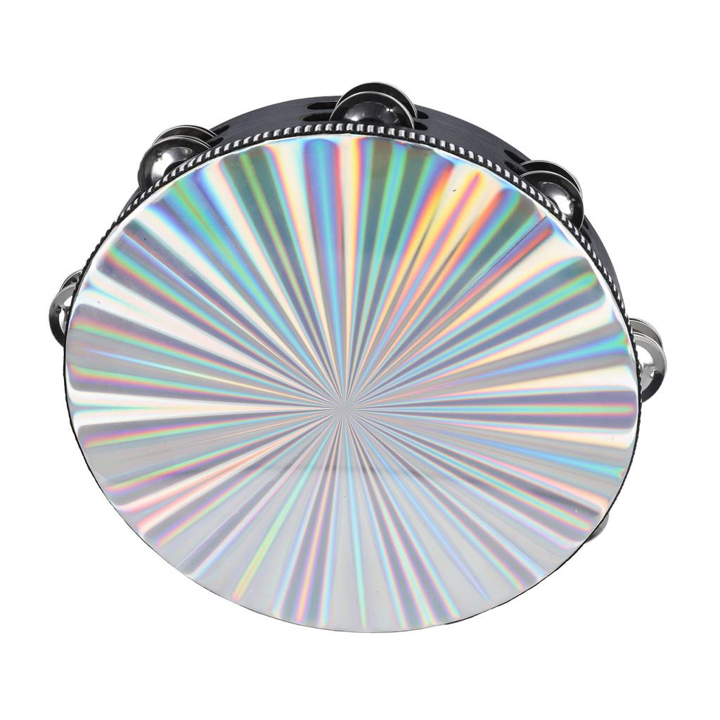 Сияющий бубен Светоотражающий Чистый Звонкий Звук Двухрядный Колокольчик Барабан Ручной Ударный Инструмент 10 Дюймов