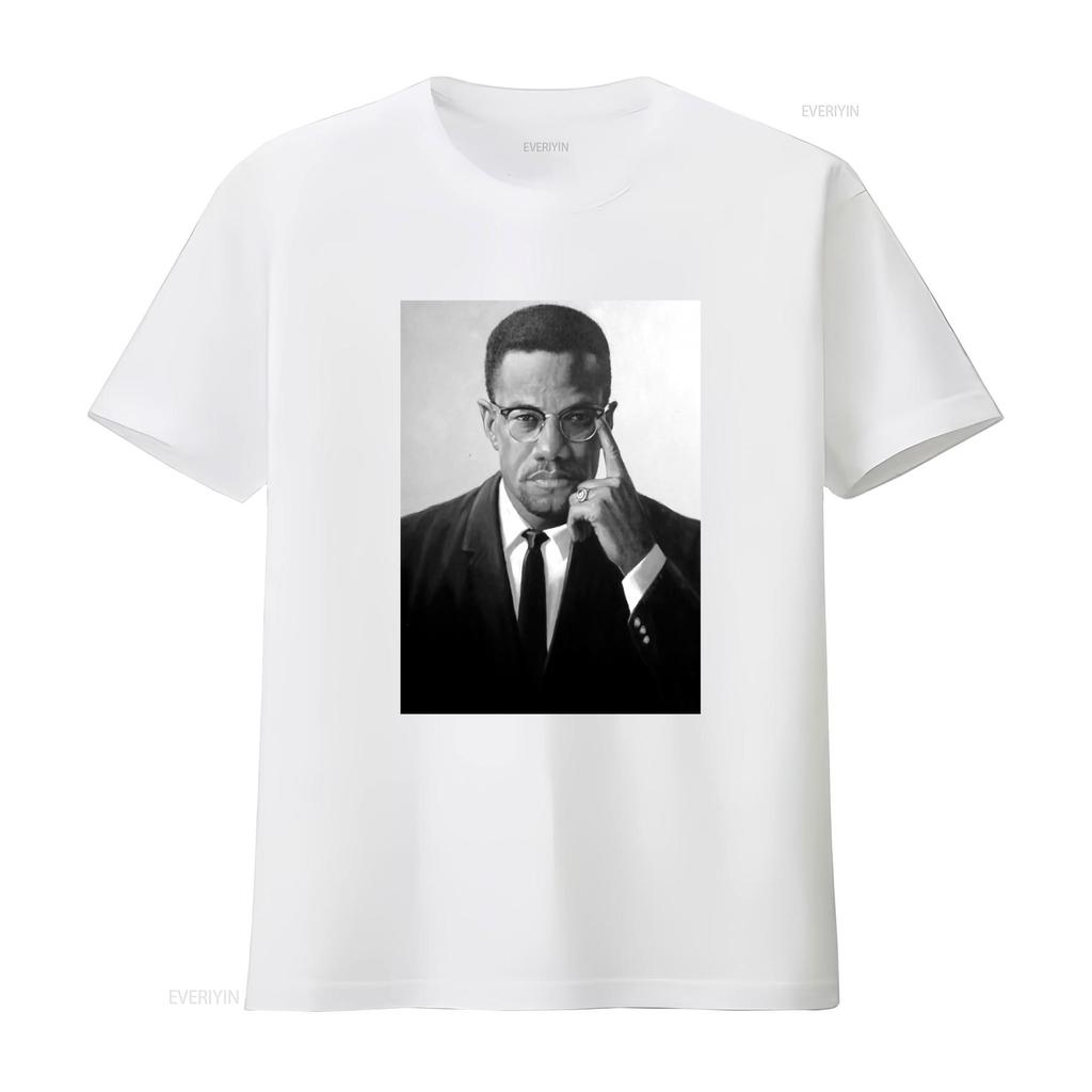 Malcom X Tribute African American Pride Black History Month Lives Matter T Shirt vintage Washed streetwear Stretched Slightly