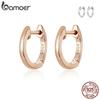 Simple Earrings 925 Sterling Silver Fashion Round Circle Korean Rose GoldStud Earrings