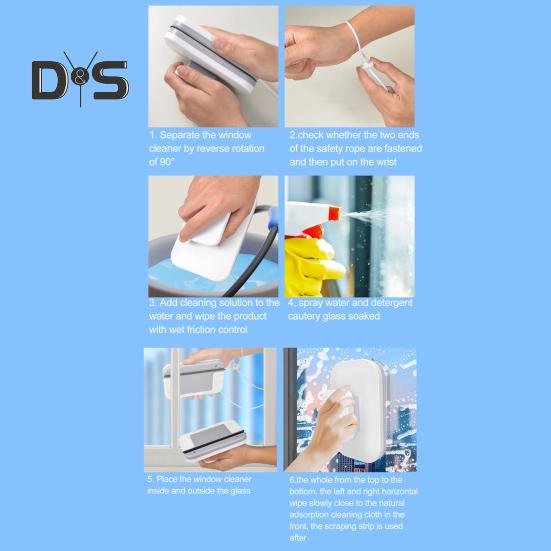 Магнитный инструмент для чистки лобового стекла автомобиля Эргономичный дизайн Функция защиты от защемления Мощный двухсторонний скребок для чистки стекла