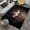 Stylish Gaming Rug with Action Character in Intense Atmosphere Suitable for use as an anti-slip game mat for living room and bedroom sofas