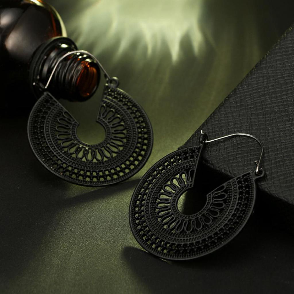 Женщины C-образные полые серьги-кольца винтажные вечерние клубные пабы коктейльные ювелирные изделия подарок