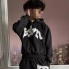 European and American Autumn and Winter Personalized Street Style High Street Hip-hop Letter Embroidery Hoodie Unisex