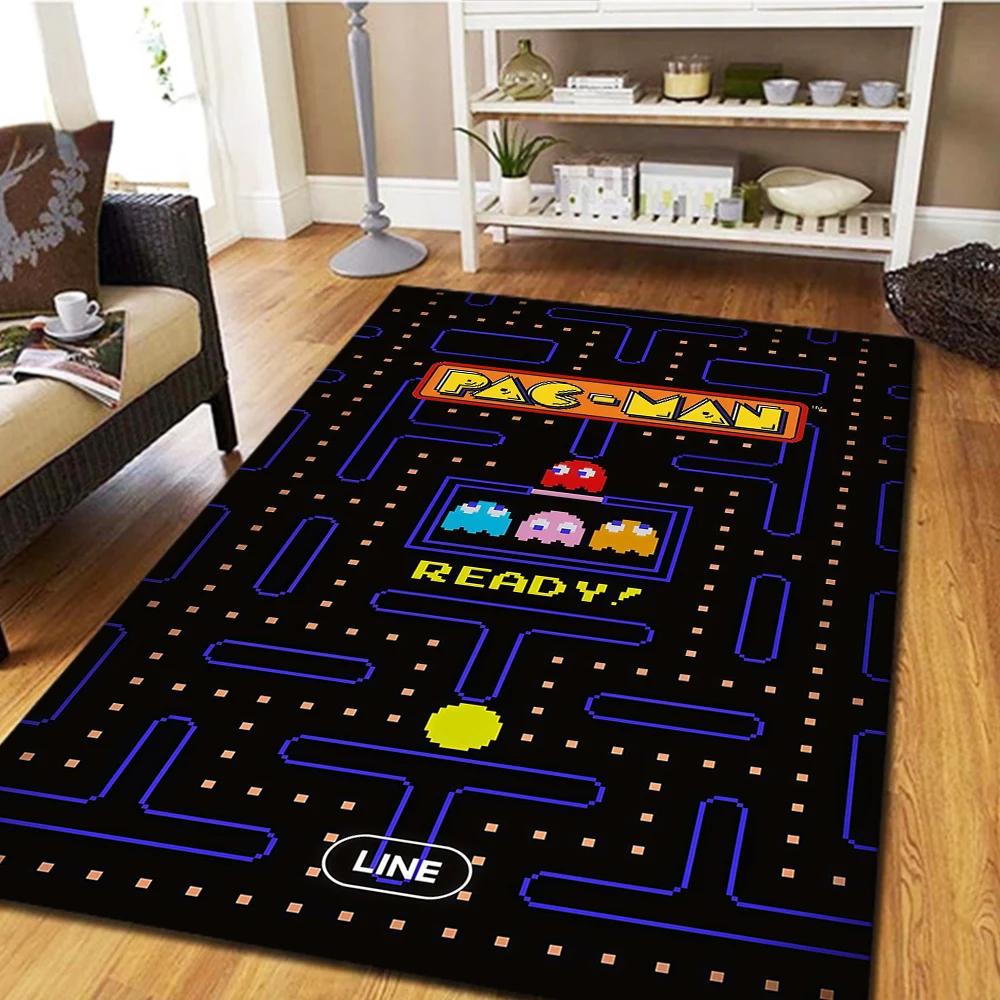 3D Gaming Map P PAC M MAN Cartoon Carpet Rug Art for Room Decor Home Bedroom Sofa Gifts Game Area Rug Non slip Floor Mat Present