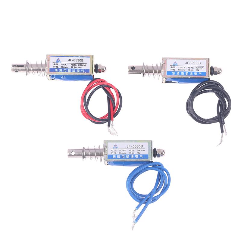 1 шт. Jf-0530B DC 6V 12V 24V Электромагнит толкающе-тянущего типа Удерживающая сила 5Н Ход 10 мм Линейный соленоид
