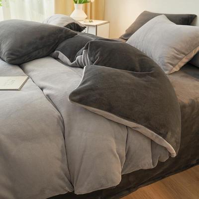 Толстый бархатный пододеяльник из кораллового флиса - Зимний, Односпальный размер, Однотонный