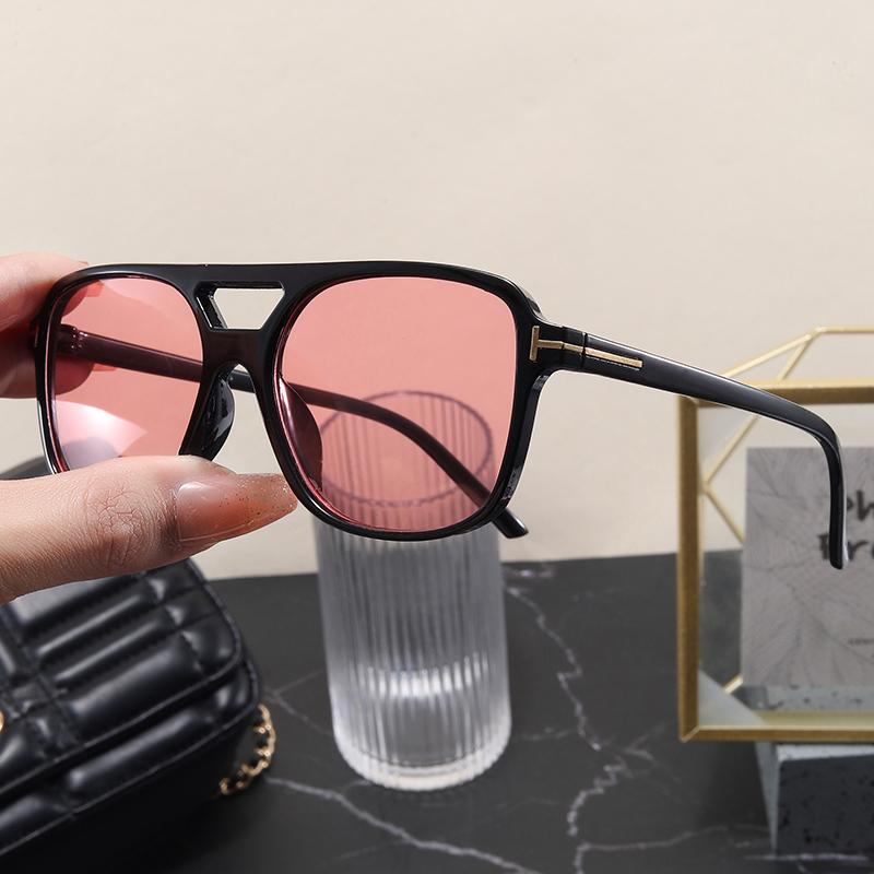 Модные квадратные очки-авиаторы женские большие с двойной переносицей унисекс солнцезащитные очки UV400