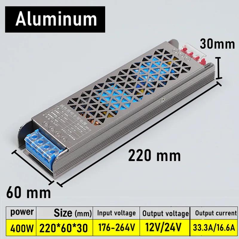 Супертонкие трансформаторы переменного тока постоянного тока 220 В в 12 В 24 В импульсный источник питания 12 24 В вольт 60 Вт 100 Вт 200 Вт 300 Вт A/D для адаптера домашнего освещения