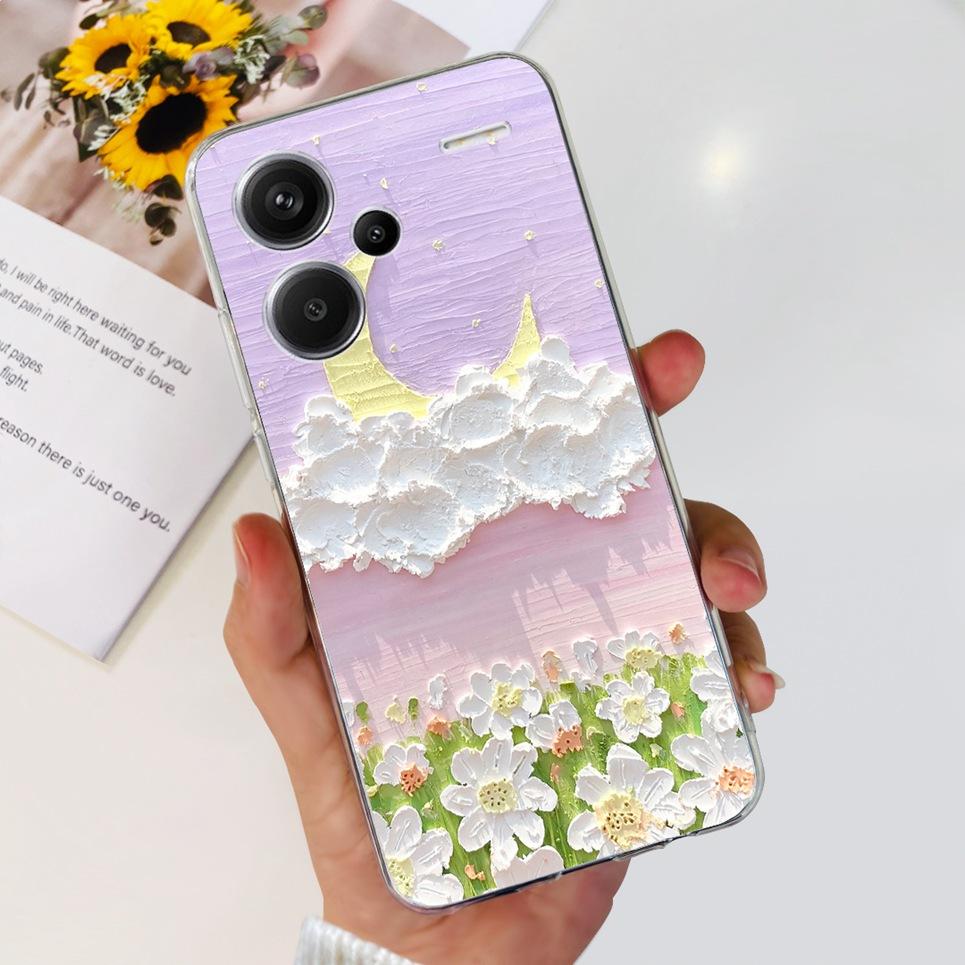 For Xiaomi Redmi Note 13 Pro Plus Pro+ Case Transparent New Fashion Pattern Soft TPU Etui For Xiaomi Redmi Note 13 4G 5G Bumper