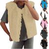 Women's Fashion Casual Sleeveless Solid Color Plush Vest Jacket