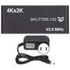 1x2 HD Multimedia Interface Splitter 4K2K 60Hz 60fps 6Gbps Bandwidth Video Adapter with Power