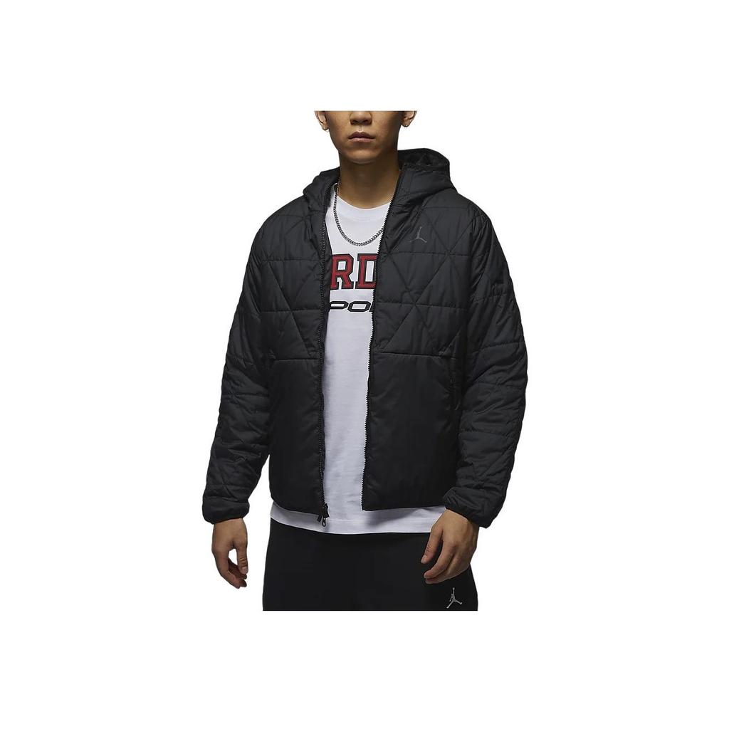 Jordan Спортивная водонепроницаемая теплая куртка с капюшоном Therma-Fit, мужская куртка, черная FZ3163-010