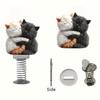 2D Swing Animal Decoration with Spring Acrylic Flat Cartoon Cat Ornament Car Dashboard