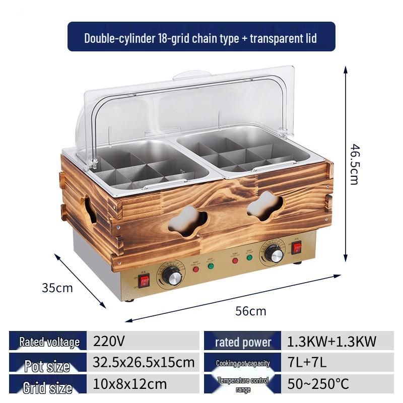 Dust Cover for Oden Machine Commercial Nine-Grid Mala Tang Skewers Hot Pot Stall