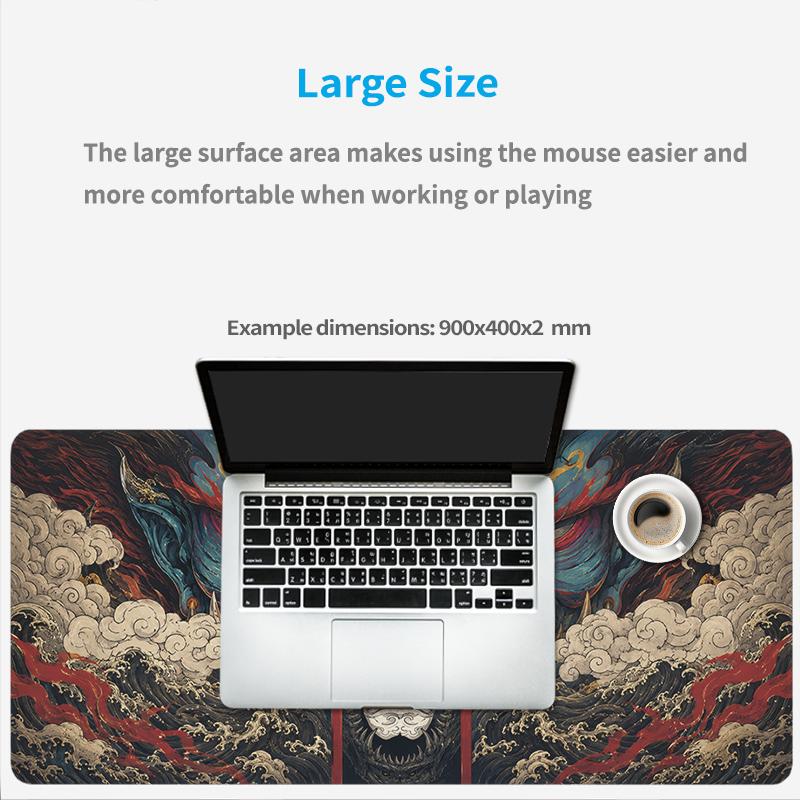 Ornate Oni Warrior Mouse Pad Gaming XL Home Large Computer Mousepad XXL MousePads Office Natural Rubber Soft Office Accessories