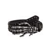 Cool Skull Wide Waistband Y2K Skeleton Fingers Belt Strap Buckle Black Rivet Belt  Couple