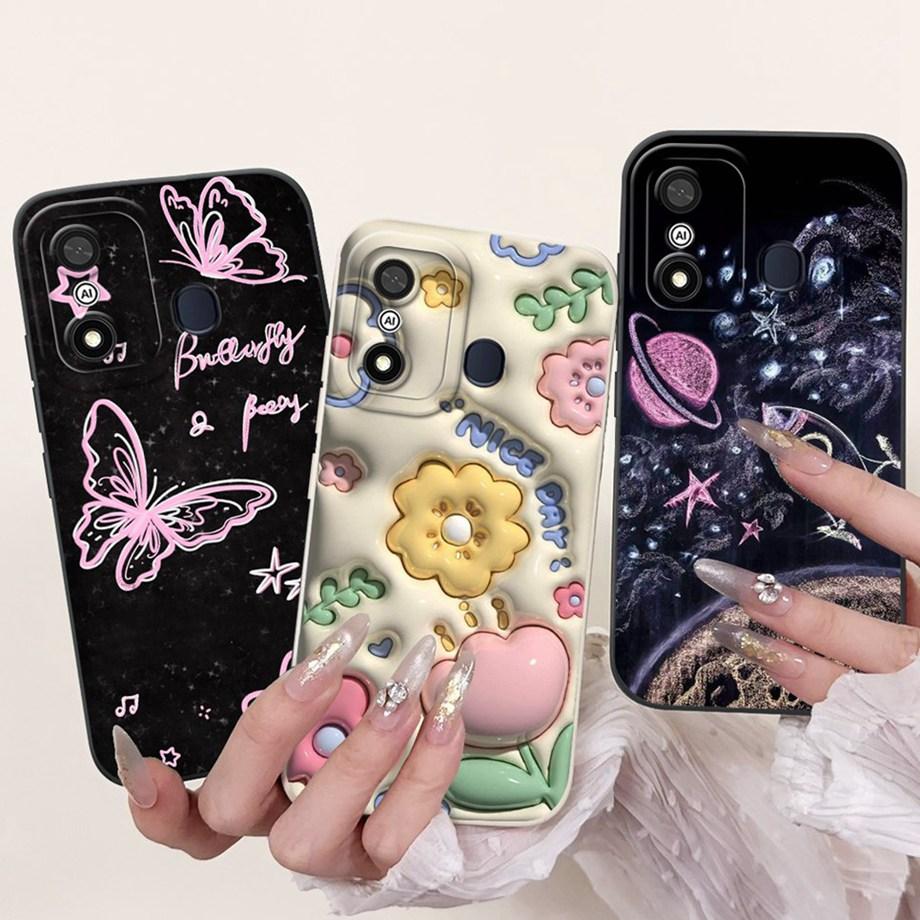 Чехол для Itel A27 A48 A25 A35 Стильный художественный ударопрочный Funda для Itel A60 A60s A70 Мягкий жидкий силиконовый бампер