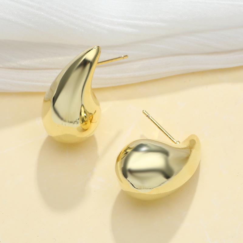 Серьги-гвоздики с цирконами в стиле Huazi для женщин - Позолоченные, Не тускнеющие, Роскошные украшения