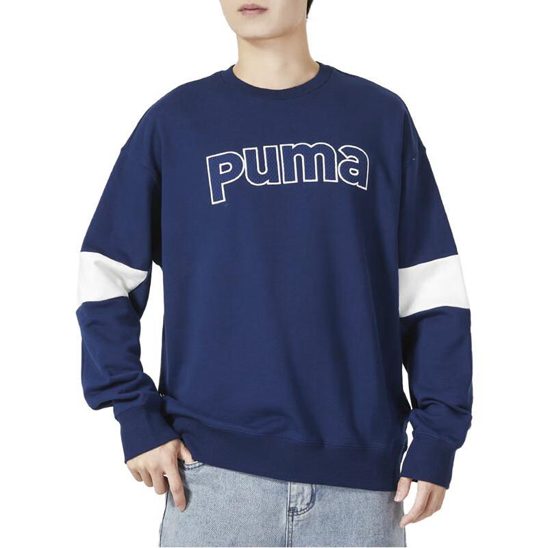 Puma Спортивный повседневный свитер с принтом букв, мужская толстовка, синяя 623427-15