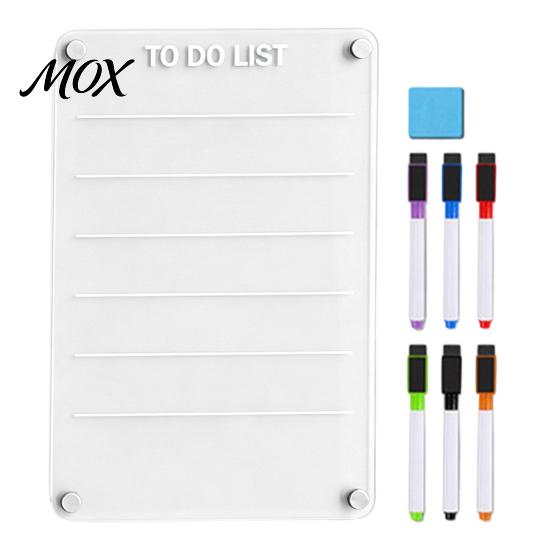 Magnetic Menu Board for Kitchen 12''x8'' Acrylic Planning Board, Clear Weekly Meal Planner, Home Organization Refrigerator Dry Erase Noteboard