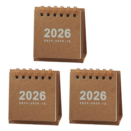 Мини настольный календарь 2026 г. Янв.2026-Дек.2026 12-месячный планировщик Маленький настольный перекидной календарь на двойной спирали для дома и офиса