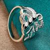 925 Sterling Silver Three Heart 7-10 # Ring For Women Wedding Party Fashion Charm Jewelry