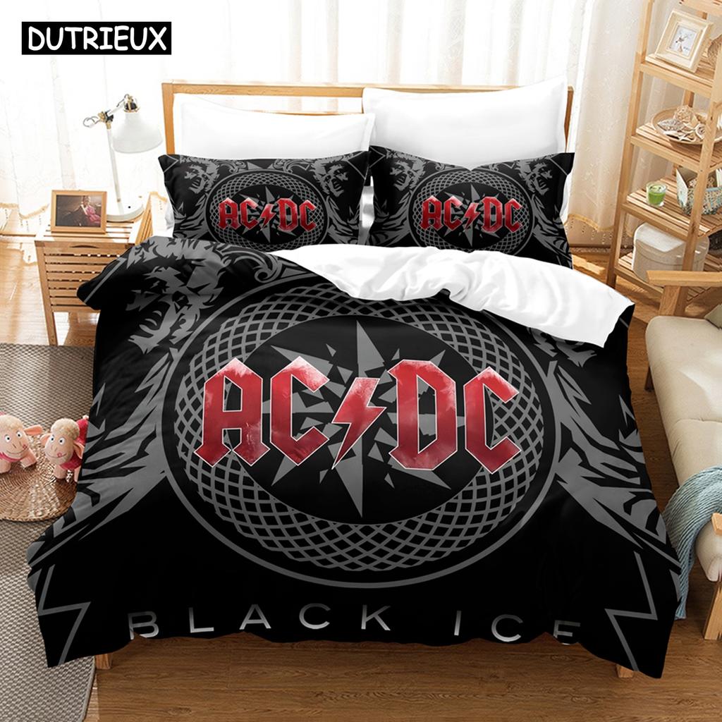 3D Ac Dc Music Постельное белье Пододеяльник Комплект с наволочкой Твин Полный Queen King Постельное белье Постельное белье