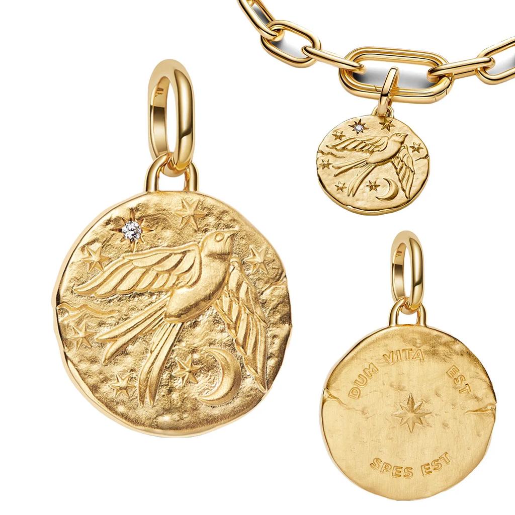 Аутентичные медные золотистые круглые шармы Лошадь Лев Замок бусины Браслеты Ожерелье Женские Рождество Хэллоуин DIY Подарок