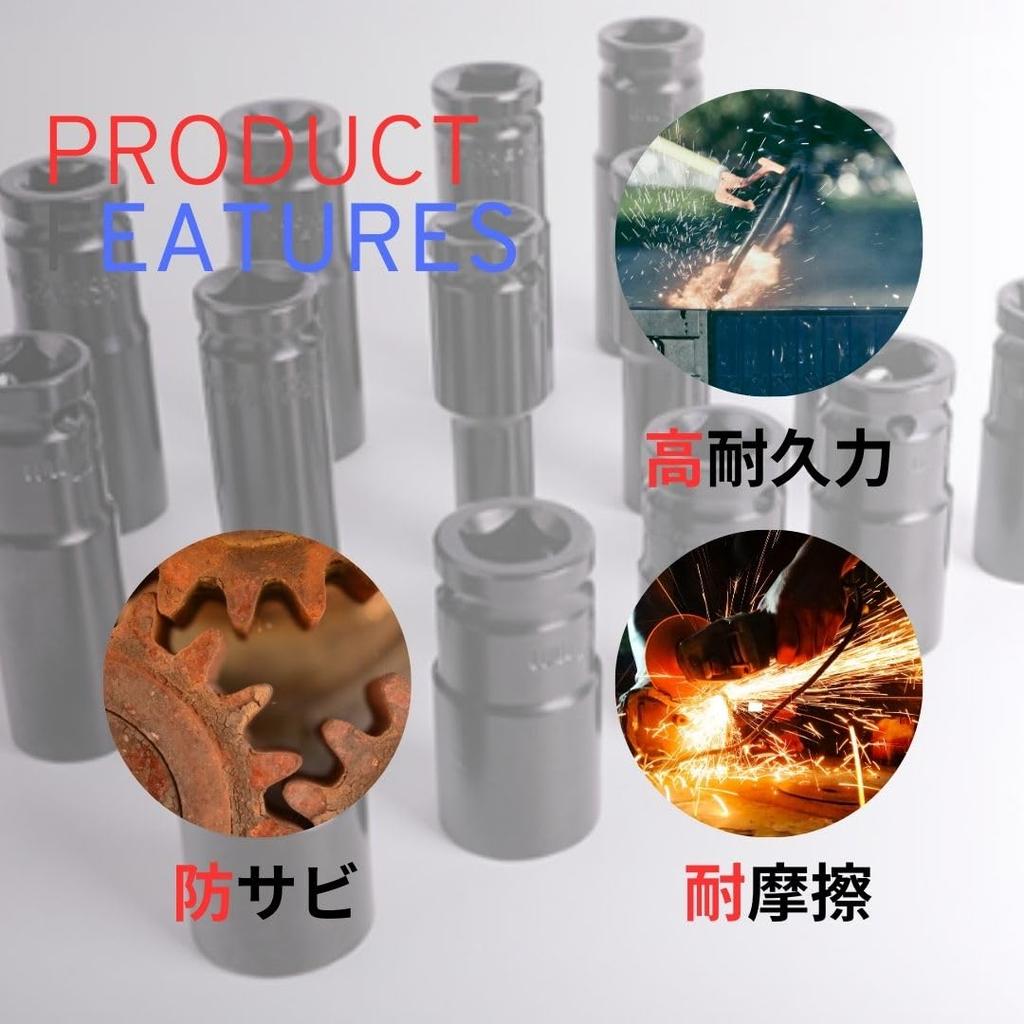 Набор из 10 глубоких шестигранных дюймовых головок для ударного гайковерта 24мм 21мм 19мм 17мм 15мм 14мм 13мм 12мм 10мм 8мм [RioSole] 1/2 12.7мм