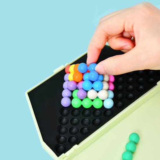 1 Set Kids' Educational Smart Bead Pyramid Game Toy Brain Teaser Balls with Colorful Engaging Puzzle